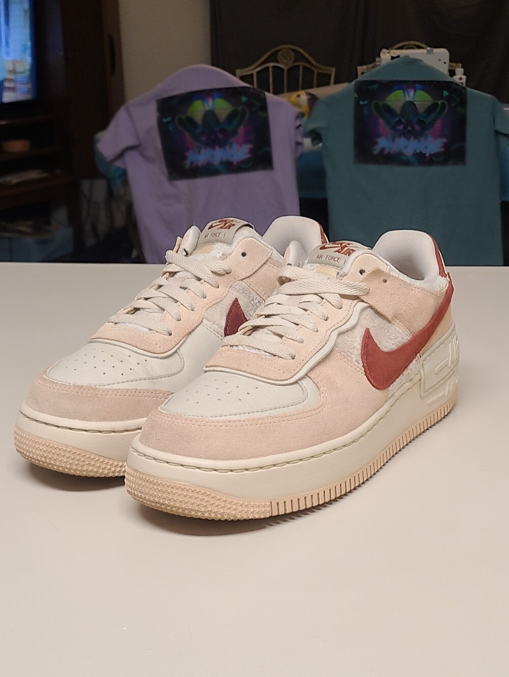 Nike Air Force 1 Shadow Shimmer Mars Stone casual low top sneakers size 9